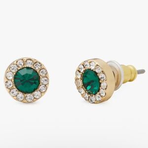 Kate Spade Gold and Green Crystal Earrings